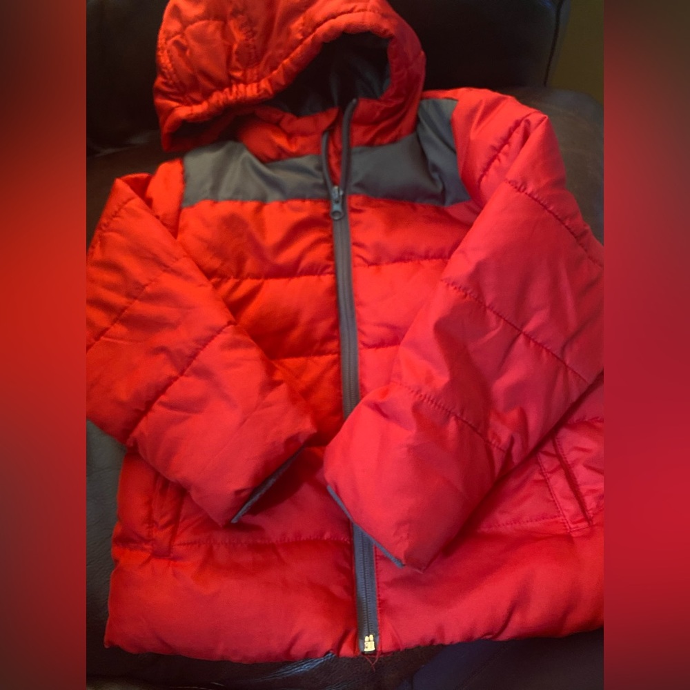 Okie Dokie Size 4T Kids Winter Red/Grey Jacket! - Picture 3 of 7